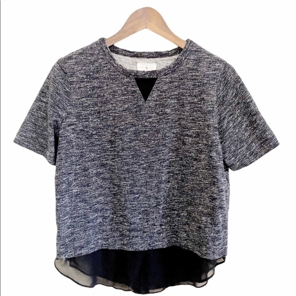 Lou & Grey Comfy Short Sleeve Gray Sweatshirt - Picture 1 of 6